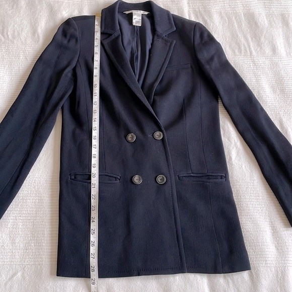 diane Von Furstenberg Long Wool Blend Double Ante Blazer Size 2 - Picture 2 of 12